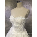 Hot China supplier robe de mariée en tulle en dentelle en dentelle avec encolure chérie